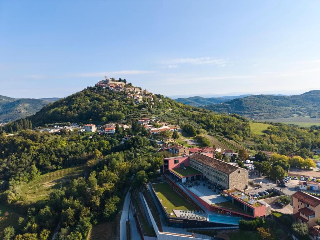 Aerial view of the Roxanich winery estate