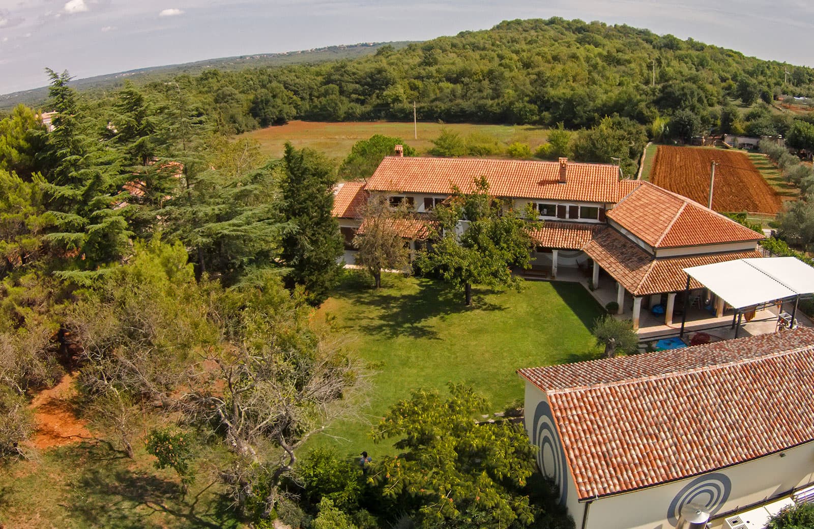 Aerial view of the Matošević winery estate